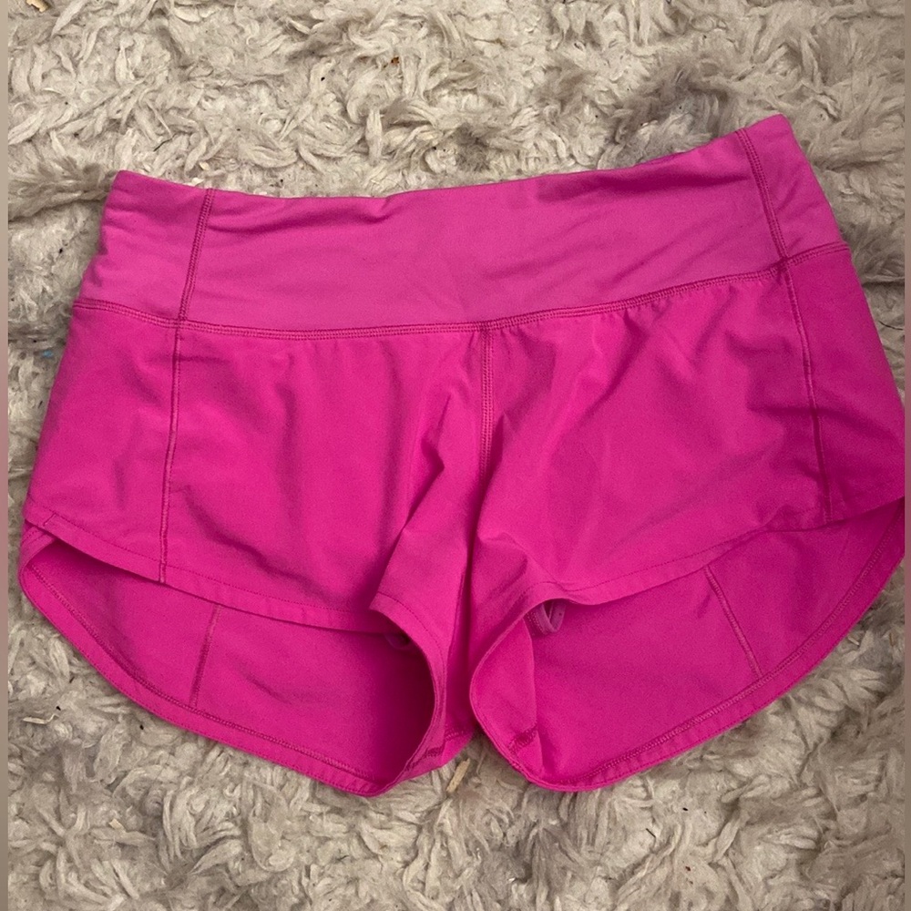 Lululemon speed up shorts 2.5” low rise pow pink
